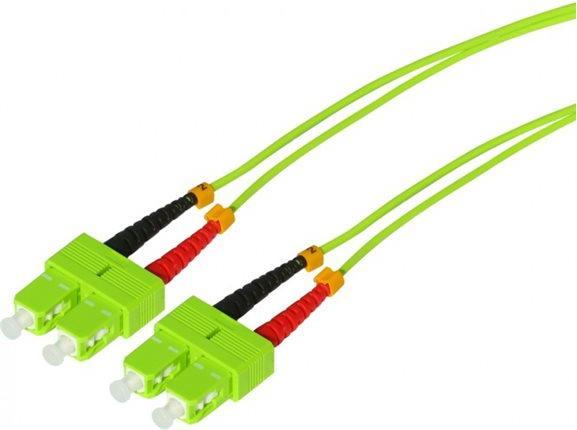 Actual product image Tecline Fibre optic patch cable HD, 50/125 µm, multimode, OM5 fibre, SC duplex male/male, lime green, 7.5 m (S/UTP, 7.50 m)