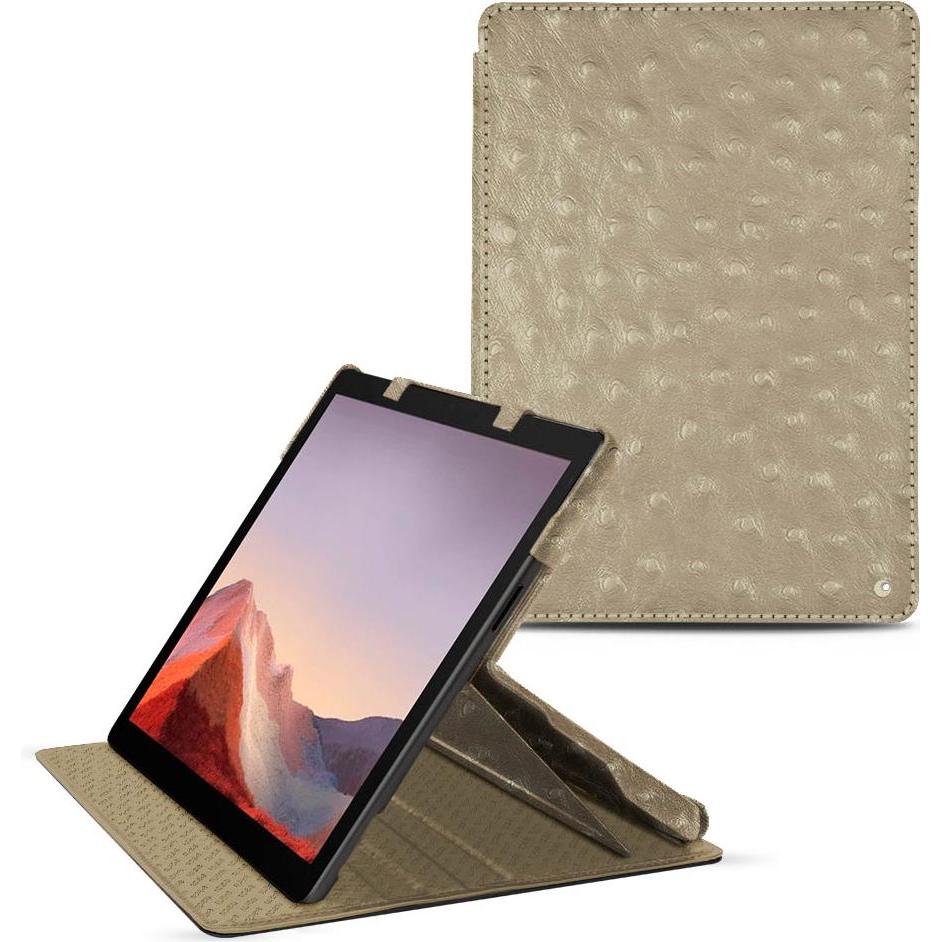 Thumbnail - Noreve Lederschutzhülle vertikal (Microsoft Surface Pro 8), Tablet Hülle, Beige