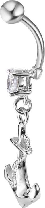Produktbild Bijouteria Bauchpiercing (Chirurgenstahl 316L, Messing rhodiniert, Kristall)