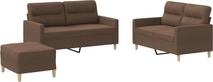 Actual product image VidaXL Sofa set Cushion Armchair Sofa Couch Design sofa 3-piece brown fabric (2 person sofa)