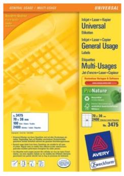Actual product image Avery Universal Labels