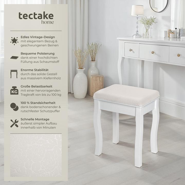 Produktbild tectake Schminktisch-Hocker