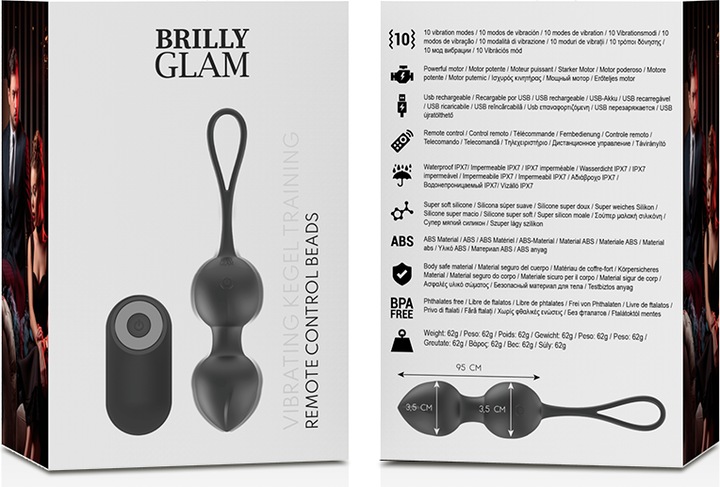 Actual product image Brilly glam Vibrating cone beads with remote control