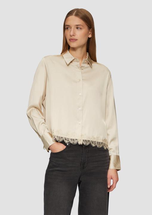 Produktbild S.Oliver Bluse Satin-Bluse mit Spitzen-Detail (40)