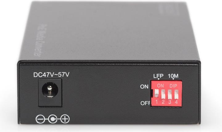 Produktbild Digitus PoE Media Converter Singlemode 10/100/1000Base-T to 1000Base-LX Incl. PSU 30W SC connector Up to... (Media Konverter)