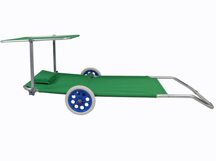 Productafbeelding VCM Ligstoel met wieltjes en zonnekap (165 cm)