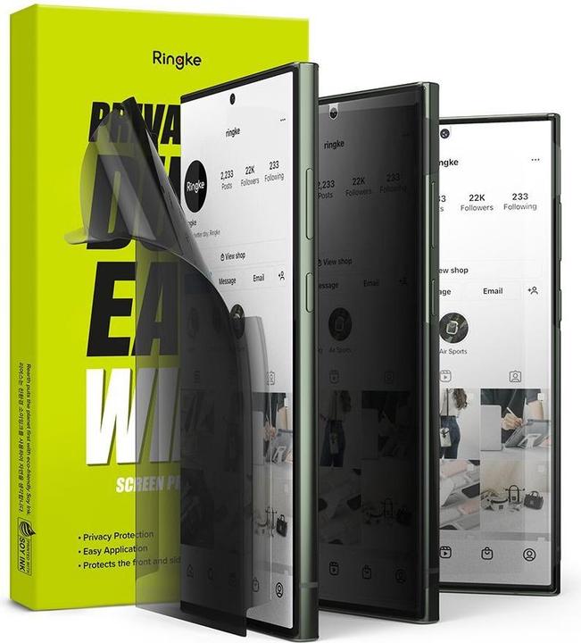 Actual product image Ringke Folia Ochronna Dual Easy Galaxy S23 Ultra Privacy (1 Piece, Samsung Galaxy S23 Ultra)