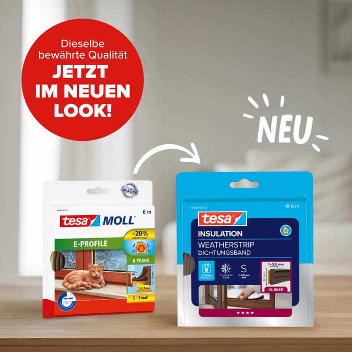 Image du produit tesa tesamoll CLASSIC E-Profil Fensterdichtung, Gummidichtung zum Isolieren