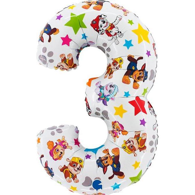 Grabo Balloons XL Paw Patrol Zahlen 3 Ballon