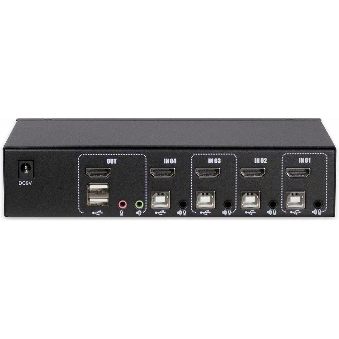 Thumbnail - Intertech KVM AS-41HA HDMI HDMI, USB, KVM Switch, Schwarz