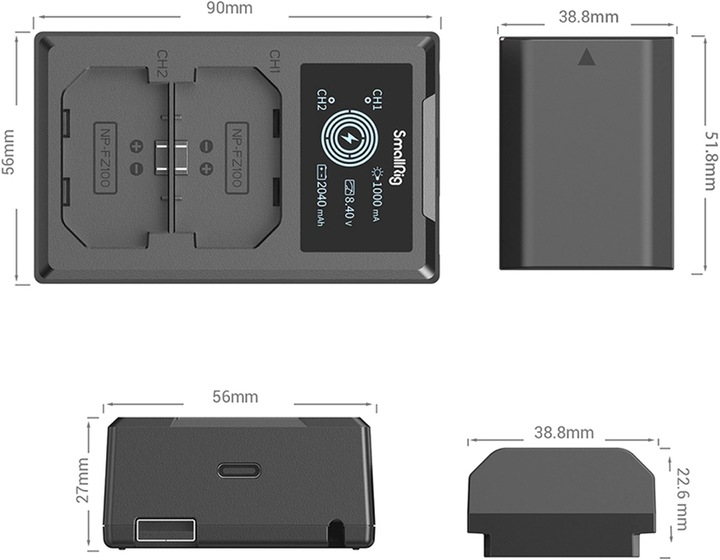 Actual product image SmallRig NP-FZ100 Set (Rechargeable battery, Charger)