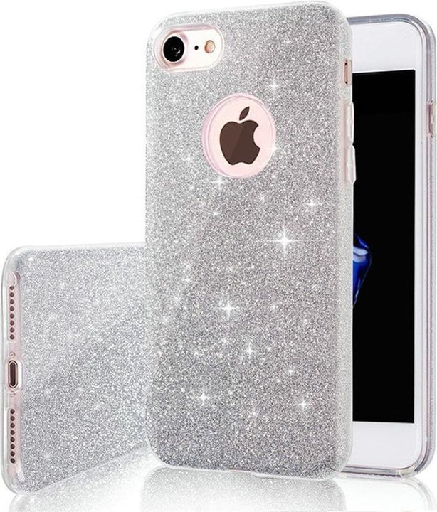 Produktbild OEM Glitter 3in1 Hülle für Samsung Galaxy A51 silber (Samsung Galaxy A51)