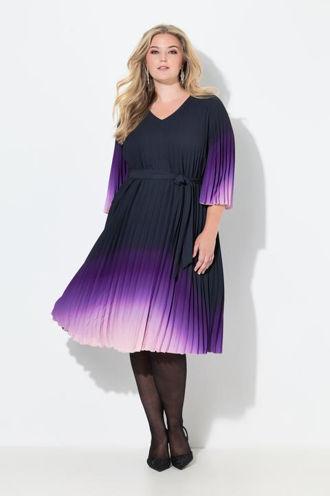 Produktbild Miamoda Plissee-Midikleid, A-Linie, Farbverlauf, 3/4-Ärmel (60)