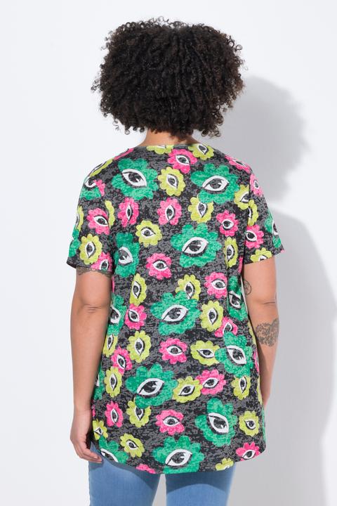 Immagine prodotto Angel of Style T-shirt dal taglio svasato con fantasia floreale a forma di occhi (50)
