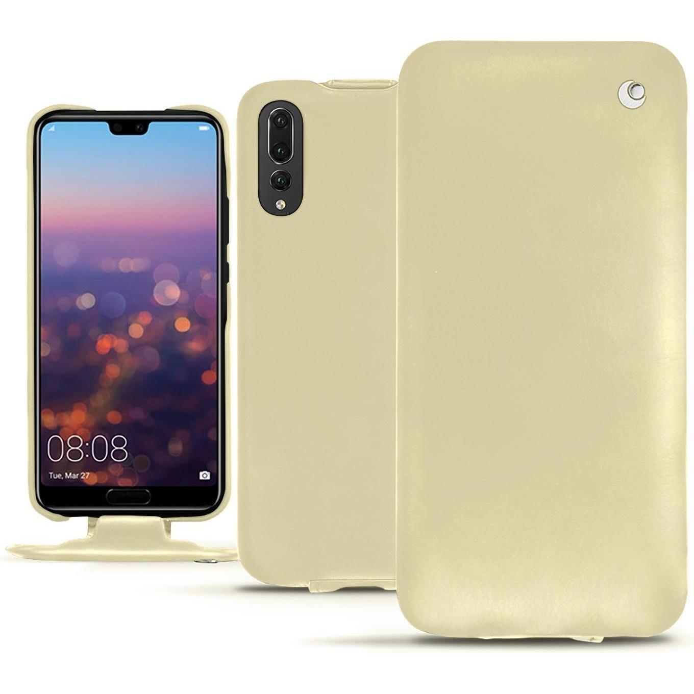 Thumbnail - Noreve Lederschutzhülle vertikal (Huawei P20 Pro), Smartphone Hülle, Beige