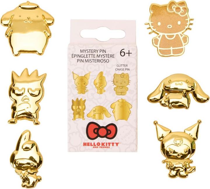 Actual product image Loungefly Hello Kitty by Enamel Pins 50th Anniversary Gold Blind Box Assortment (12)
