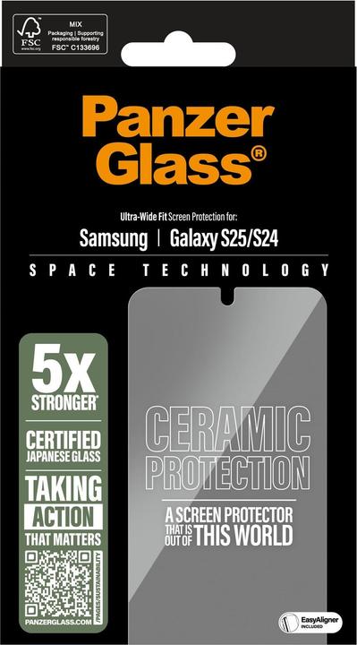 Produktbild PanzerGlass Ceramic Displayschutz (1 Stück, Samsung Galaxy S25, Samsung Galaxy S24)