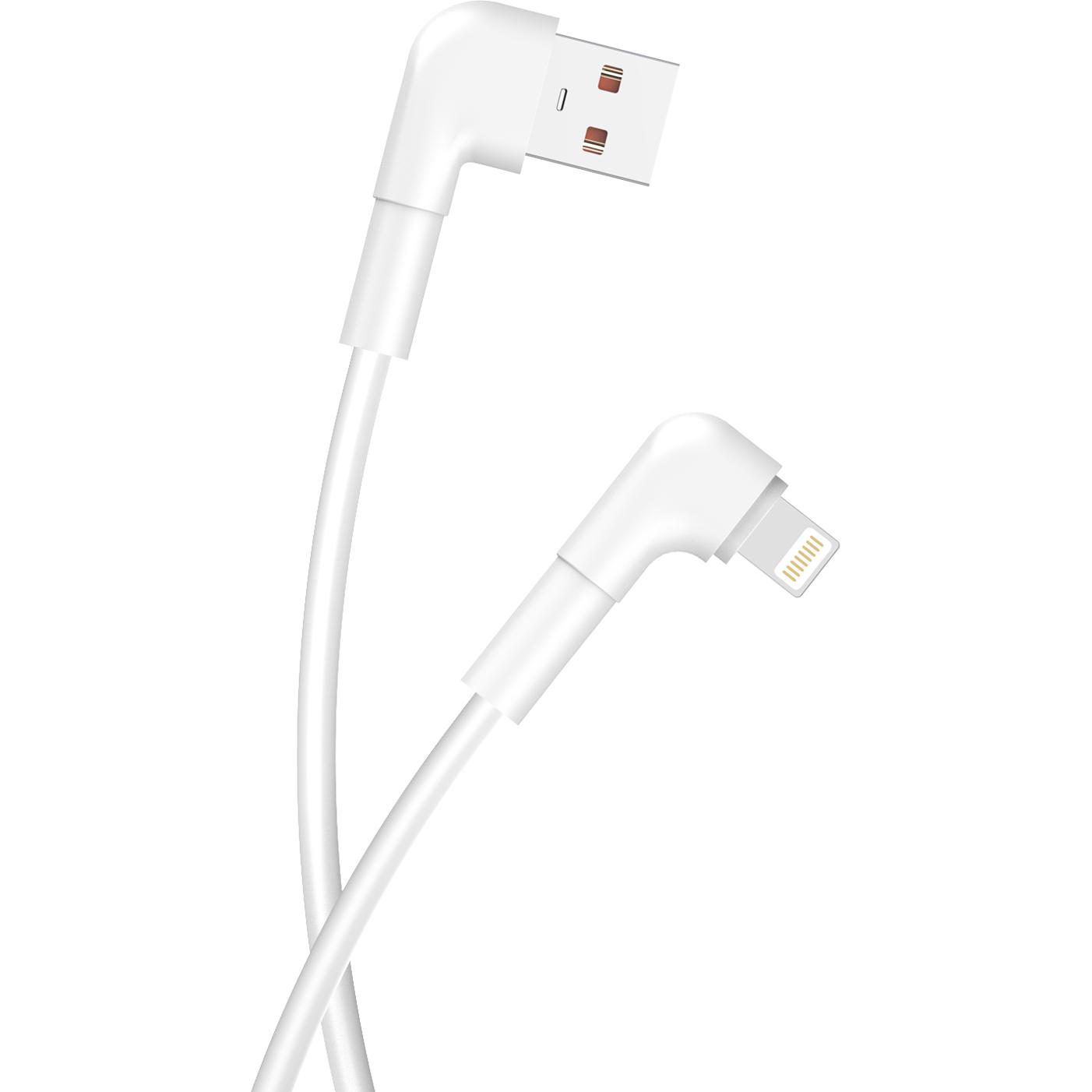 Maxlife MXUC-09 Winkelkabel USB - Lightning 1,0 m 2,4A weiss (1 m, USB 3.2 Gen 1), USB Kabel