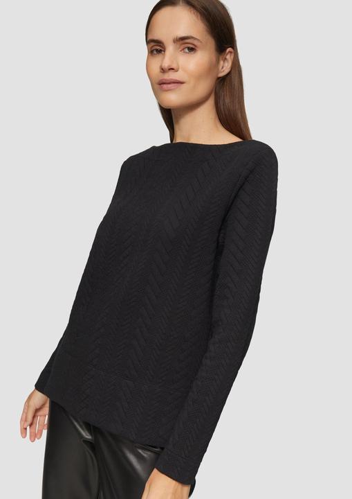 Produktbild S.Oliver Sweatshirt Strukturiertes Jacquard-Sweatshirt mit U-Boot-Ausschnitt (42)