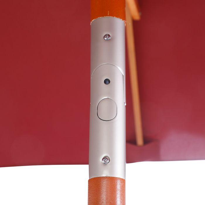 Immagine prodotto Swisshandel24 Ombrellone a 3 livelli in legno di abete+poliestere rosso vino 200 x 150 x 230 cm (1.50 m)