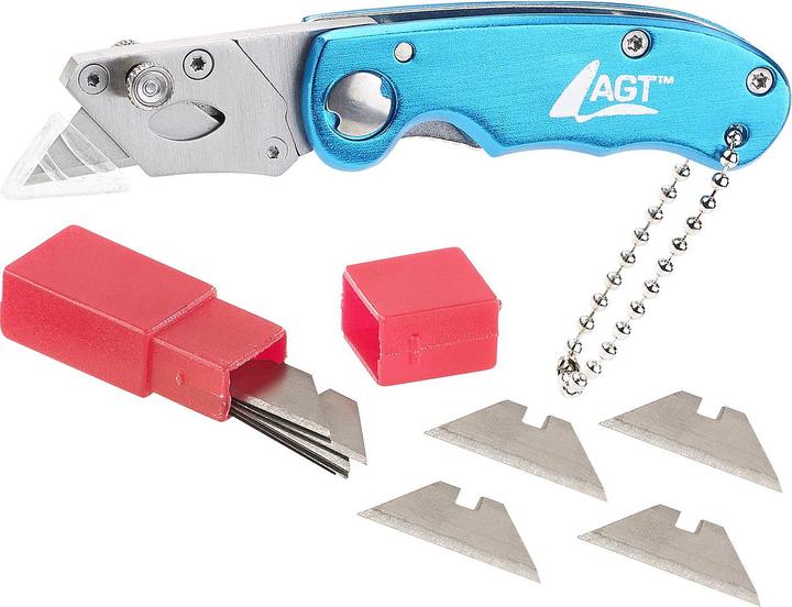 Produktbild AGT Profi-Mini-Cuttermesser mit Klappsystem inkl. 10 Ersatzklingen (Ersatzklinge)