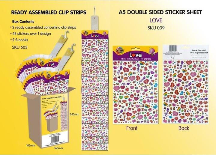 Image du produit Purple Peach Love Feuille Avec Autocollants Film