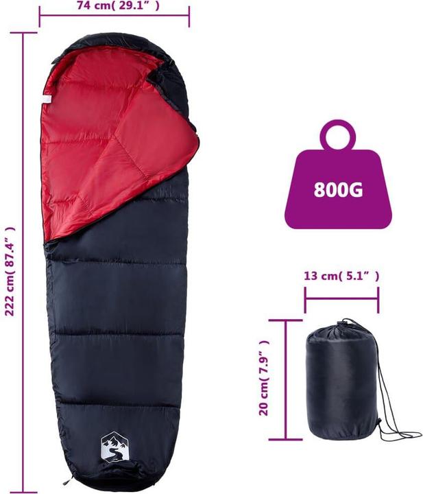 Produktbild vidaXL Mumienschlafsack (222 cm)