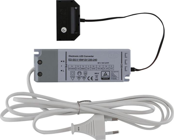 L&S LED power supply unit NG37, 12 V/DC, 2 connections + 6-way distributor, output 15 W