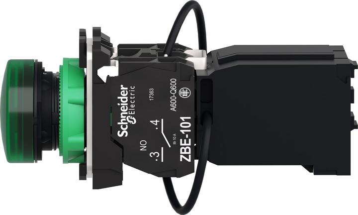 Actual product image Schneider Electric Leuchtmelder, Harmony XB5, Kunststoff, grün, 22mm, universelle LED, glatte Kalotte, 400V AC