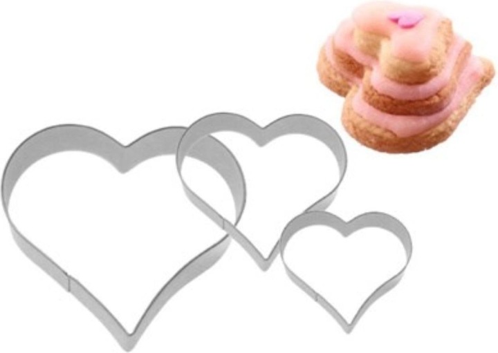 Actual product image Westmark 3 pcs. Terrace cookie cutters "Heart", 2/3/4 cm stainless steel