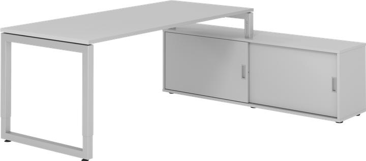 Produktbild Hammerbacher Schreibtischkombi 180x80cm, Grau/Silber (180 x 80 x 72 cm)