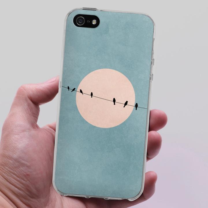 Produktbild DeinDesign Silikon Hülle für Apple iPhone SE (2016-2019) Handyhülle Case Smartphone Schutzhülle Mond Vogel (Apple iPhone SE)