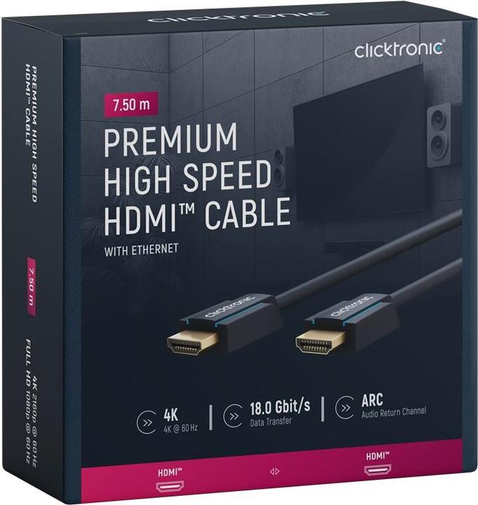 Immagine prodotto Goobay Clicktronic Cavo HDMI ad alta velocità Ethernet (7.50 m, HDMI)
