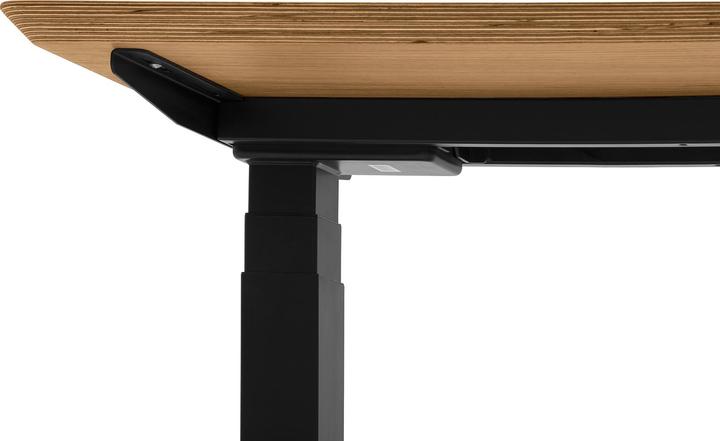 Actual product image Oakywood Standing Desk Holztisch mit Höhenverstellung - aus Furnier - Eichenfurnier / 120x60 / Schwarz - Oaky
