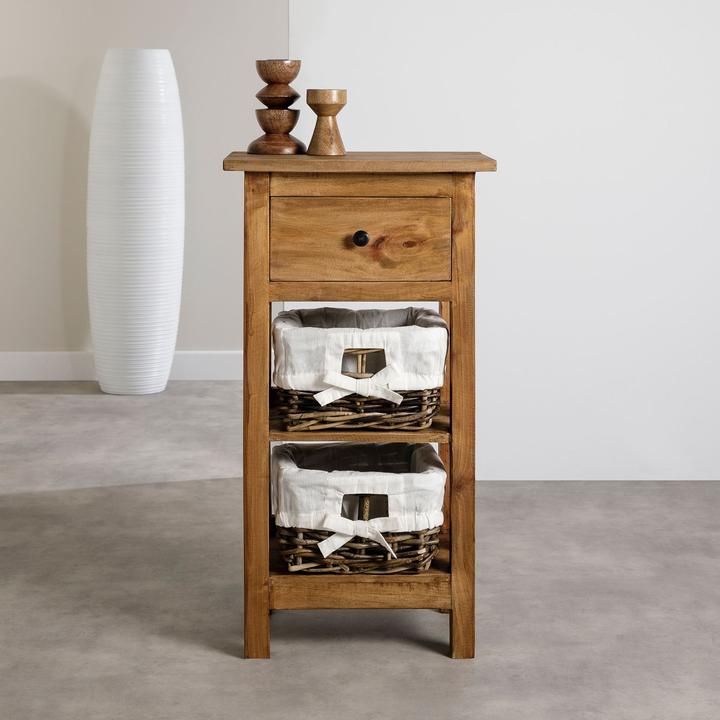 Image du produit IDIMEX Nachttisch TOURNETTE mit Schublade und 2 Körben – Mahagoni