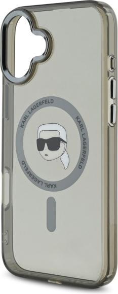 Immagine prodotto Karl Lagerfeld KLHMP16SHLSKIK Custodia rigida per iPhone 16 da 6,1" in metallo Karl Head MagSafe (Apple iPhone 16)
