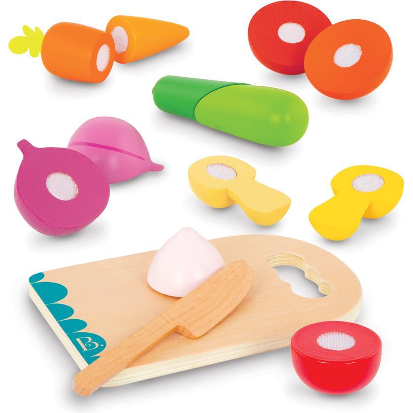 Thumbnail - B.toys B. Chop 'n' Play - Holz-Gemüse mit Klettverbindung inkl. Schneidebrett 14-teilig