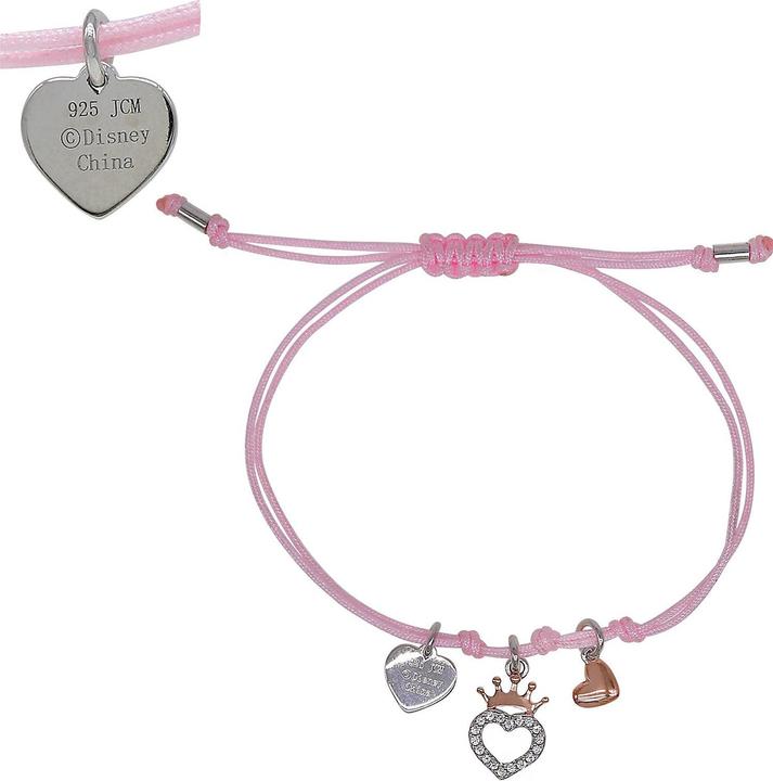 Actual product image Disney Princess heart bracelet, 925 sterling silver (17 cm, 925 silver, Fabric)