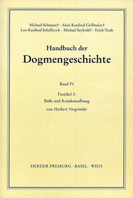 Produktbild Fortsetzungswerk. Handbuch der Dogmengeschichte.: Busse und Krankensalbung (Deutsch, Herbert Vorgrimler, 1951)
