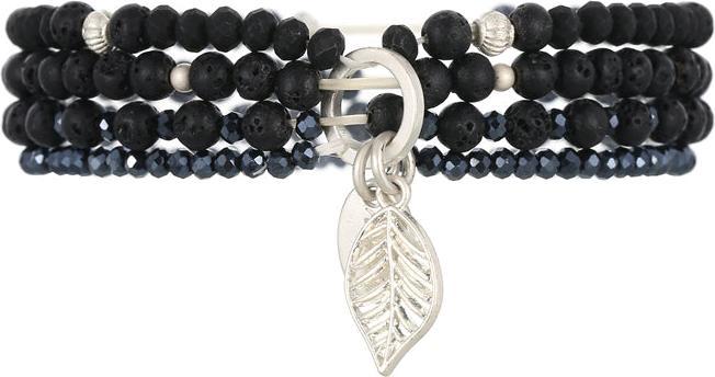 Produktbild Andreani Armband mit Blattanhänger aus echtem Lavastein (8 cm)