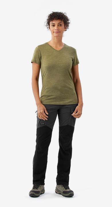 Actual product image Forclaz Merinoshirt Damen kurzarm - Merino Fresh khaki (XS)