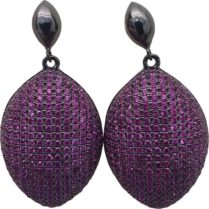 Actual product image L'Officiel Orecchino a buco con pavè di zirconi ametista