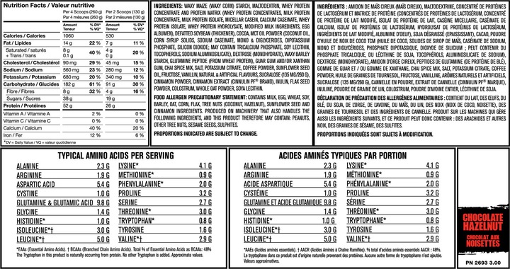 Nutritional values and ingredients Mutant Mass - 6,8kg Strawberry/Banana (Strawberry Banana, 1 pcs., 6800 g)