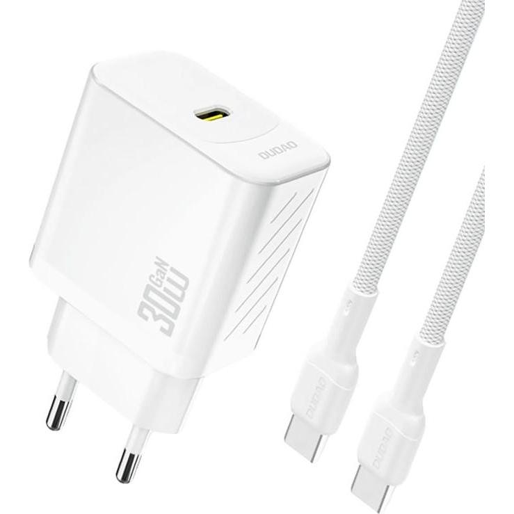 Dudao Bianco A27pceu 30W Gan Charger + Usb-C White (30 W, 1 Porzione), Caricatore Usb,
