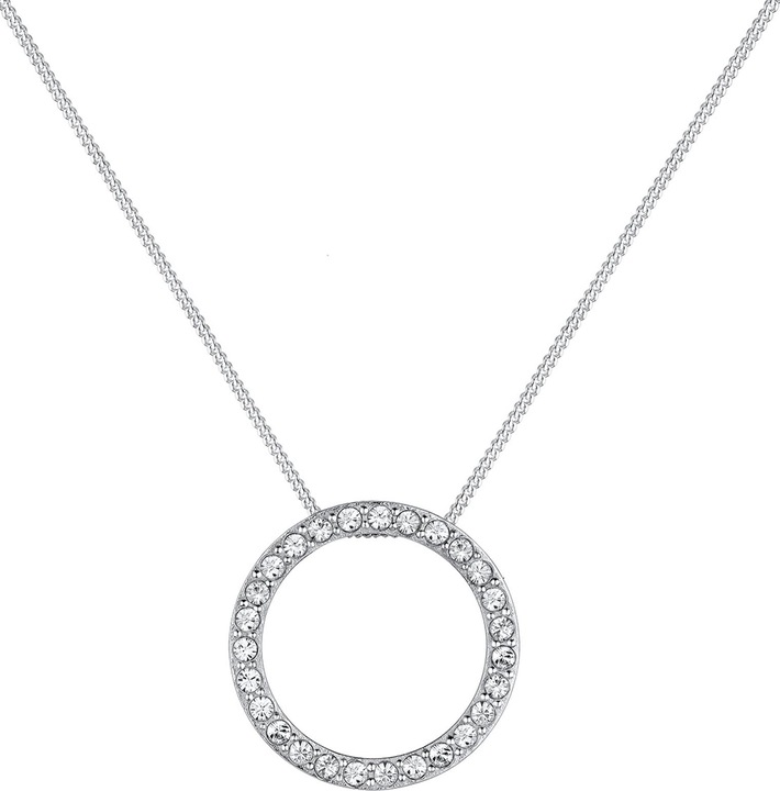 Produktbild Elli mit Kreis-Anhänger verziert mit Kristallen (Sterling Silber, 45 cm)