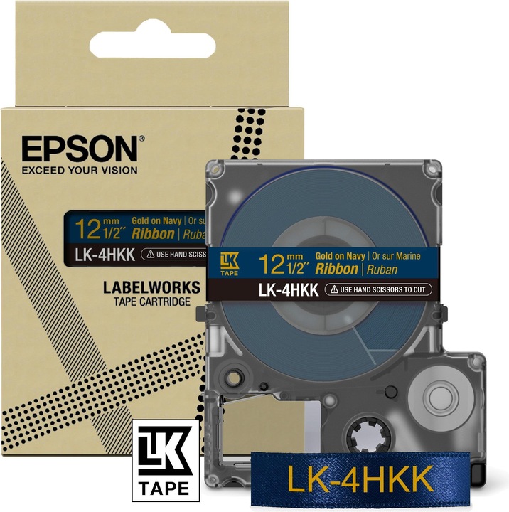 Actual product image Epson Label Cassette Lk-4hkk (1.20 cm, Blue)