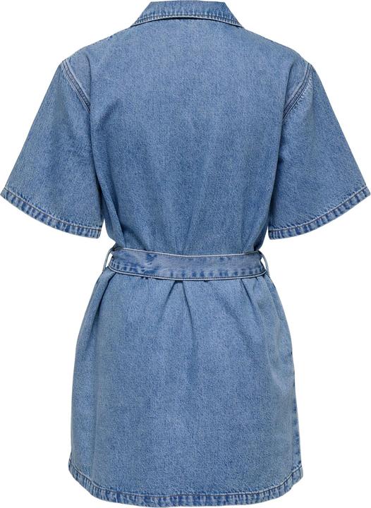 Immagine prodotto Only Normal geschnitten V-Ausschnitt Kastige Ärmel Kurzes Kleid Jeanskleid (L)