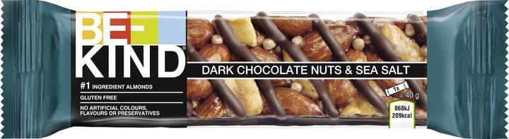 Be-Kind Tablette de chocolat noir aux noix et au sel de mer 40 g (40 g, 1 pcs)