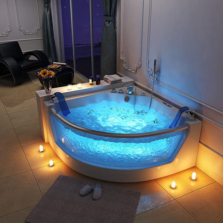 Actual product image Home Deluxe Whirlpool bath with LED light therapy NAUTICA L - 140x140cm (180 l, 140 cm, 140 cm)