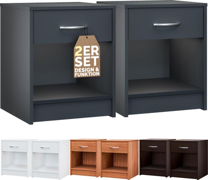 Actual product image Casaria Nightstand (50 x 40 x 35 cm)